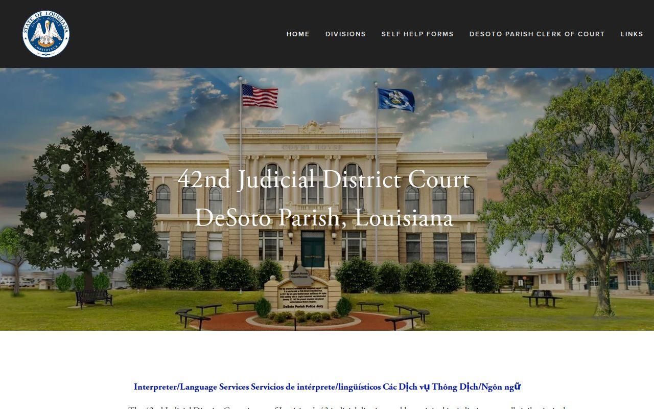 DeSoto Parish criminal docket 42nd Judicial District Court website