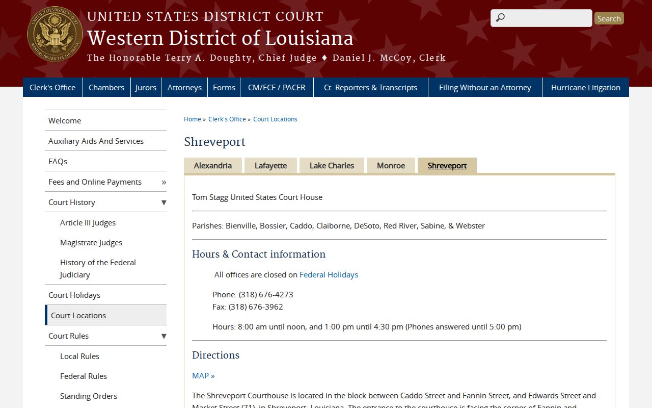 DeSoto Parish court docket federal Shreveport courthouse route